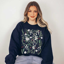 Cottagecore Winter Floral Sweatshirt