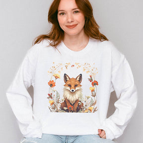 Fox Witchy Floral Woodland Animal Sweatshirt