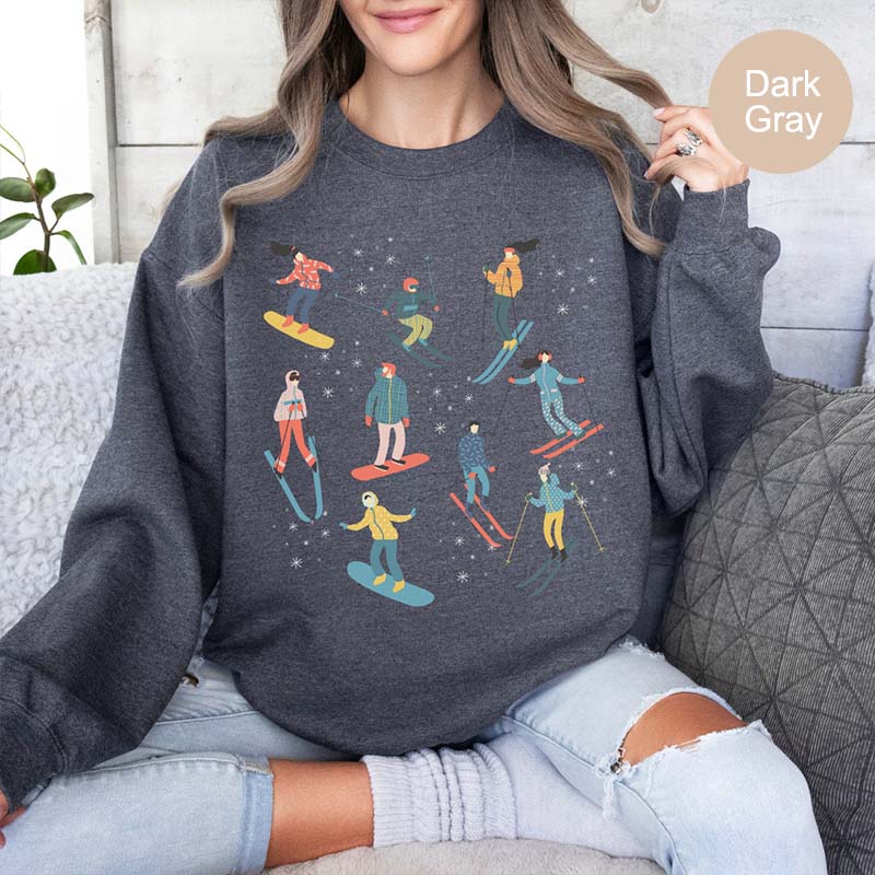 Retro Winter Skiing Sweatshirt