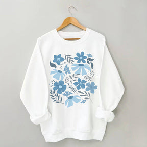 Blue Flower Market Botanical Sweatshirt