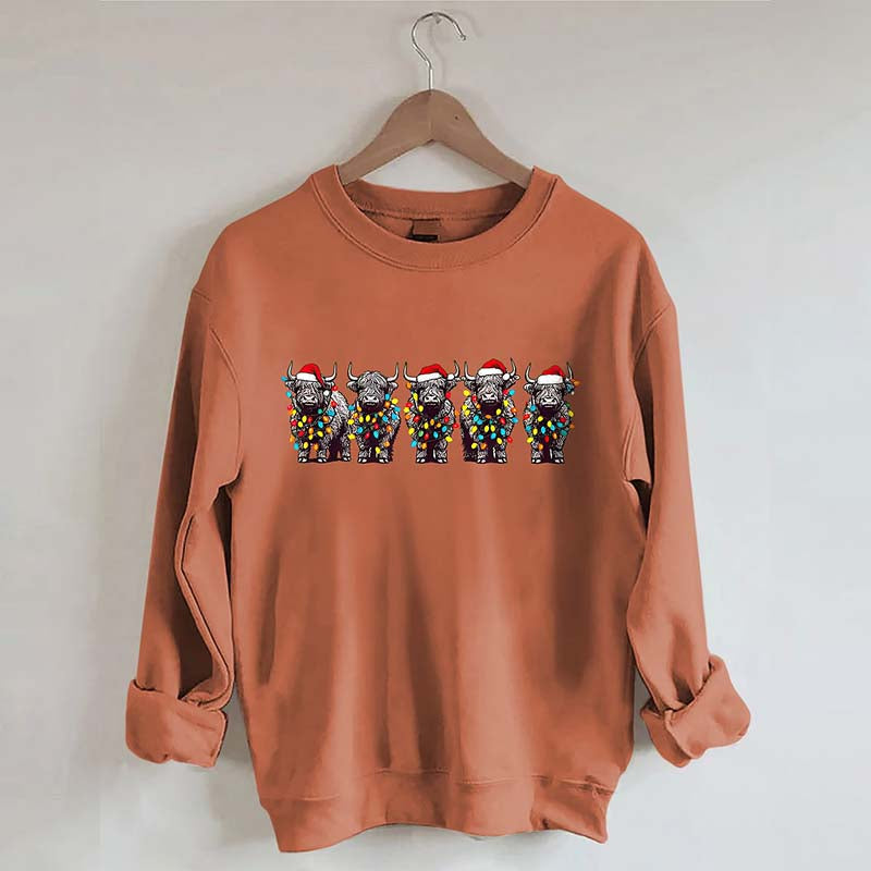 Christmas Cows Lights Sweatshirt