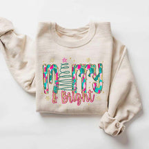 Merry And Bright Christmas Tree Sweatshirt