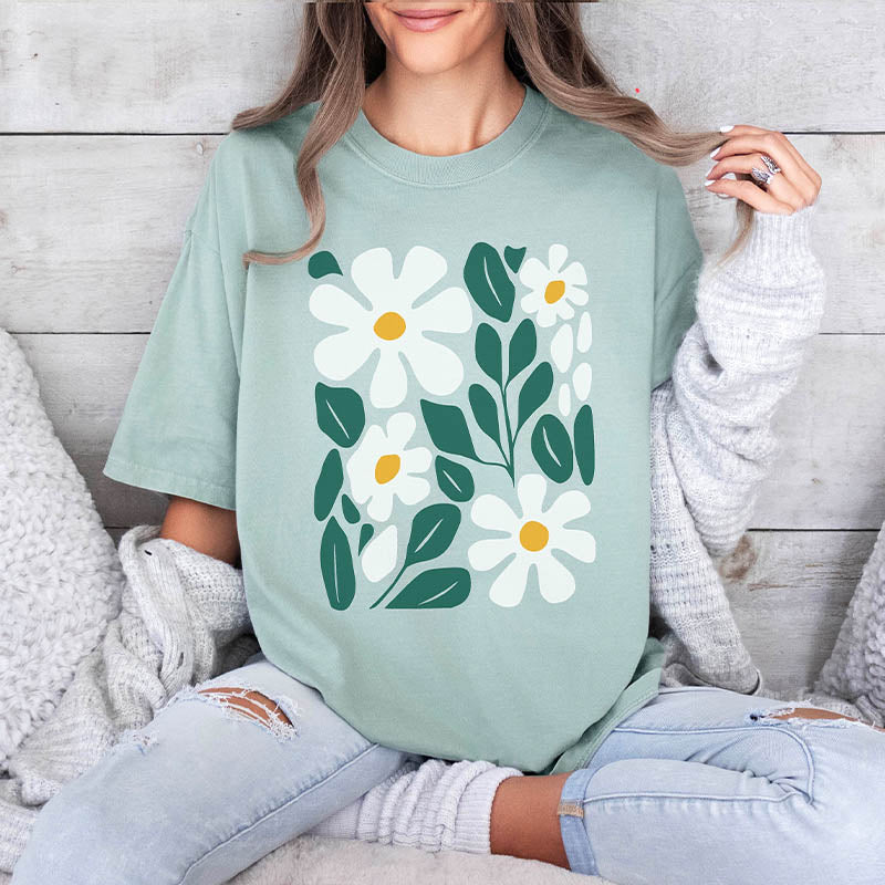 Floral Spring White Daisy T-Shirt