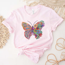 Floral Butterfly Groovy Flower T-Shirt