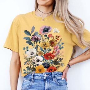 Boho Vintage Wildflowers Gardening Gift T-Shirt