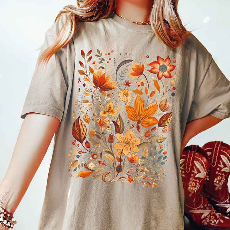 Fall Floral Wildflowers Autumn T-Shirt