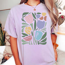 Wavy Tulips Retro Groovy Floral T-Shirt