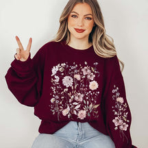 Cottagecore Pressed Flower Lover Wildflower Sweatshirt