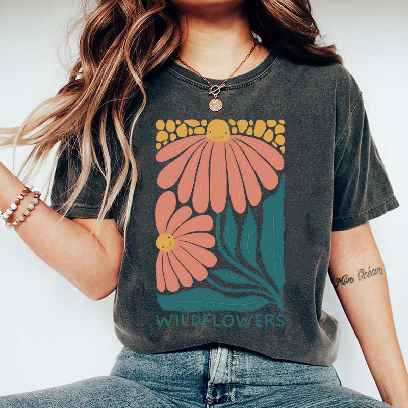 Retro Garden Cute Wildflowers T-Shirt