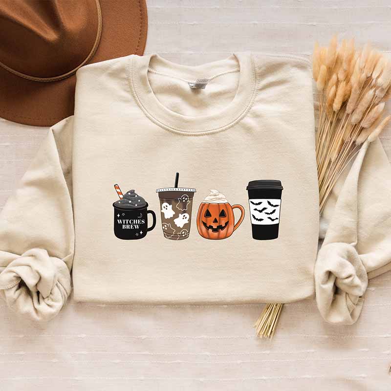 Pumpkin Fall Coffee Halloween Sweatshirt