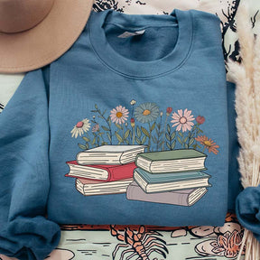 Cute Floral Book Bookworm Sweatshirt