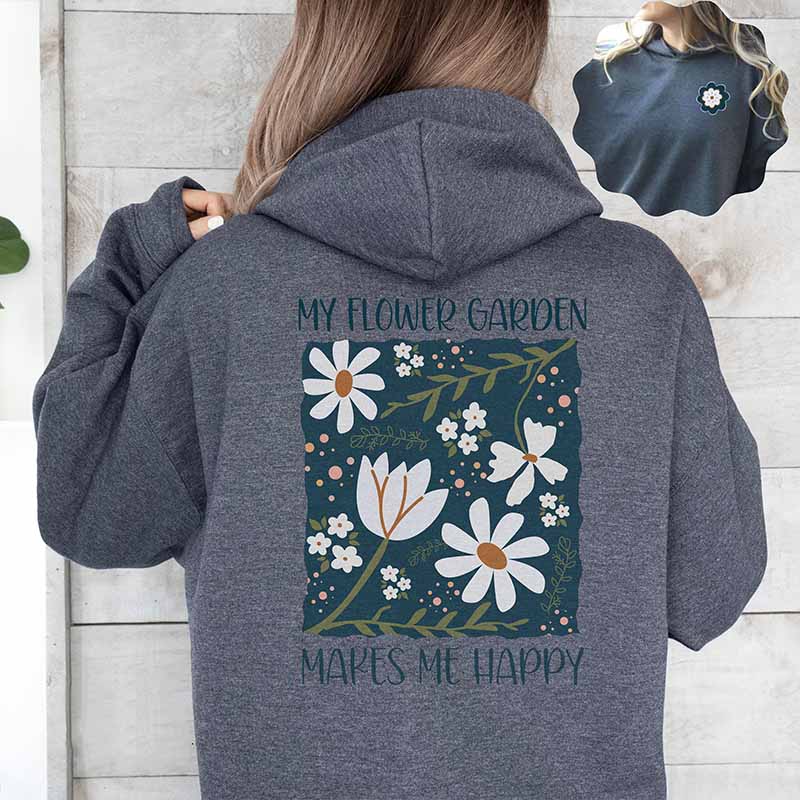 Floral Boho Flower My Happy Place Hoodie