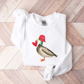 Cute Valentine Mallard Duck Sweatshirt