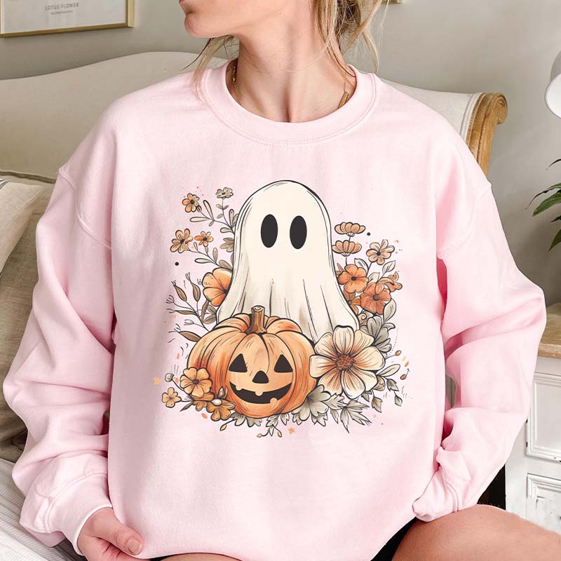 Retro Cute Floral Ghost Sweatshirt