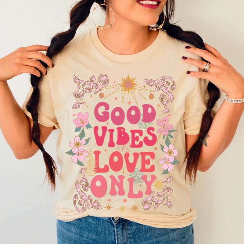 Good vibes Love Only Retro Groovy T-Shirt