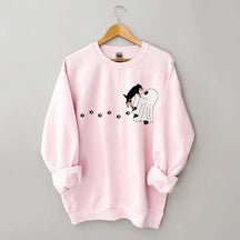 Cute Ghost Dog Halloween Black Sweatshirt