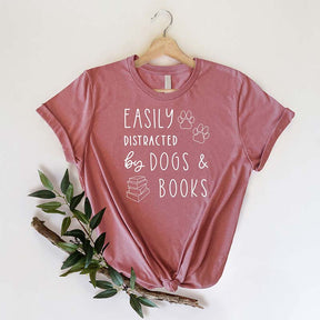 asily Distracted Dogs And Books T-Shirt