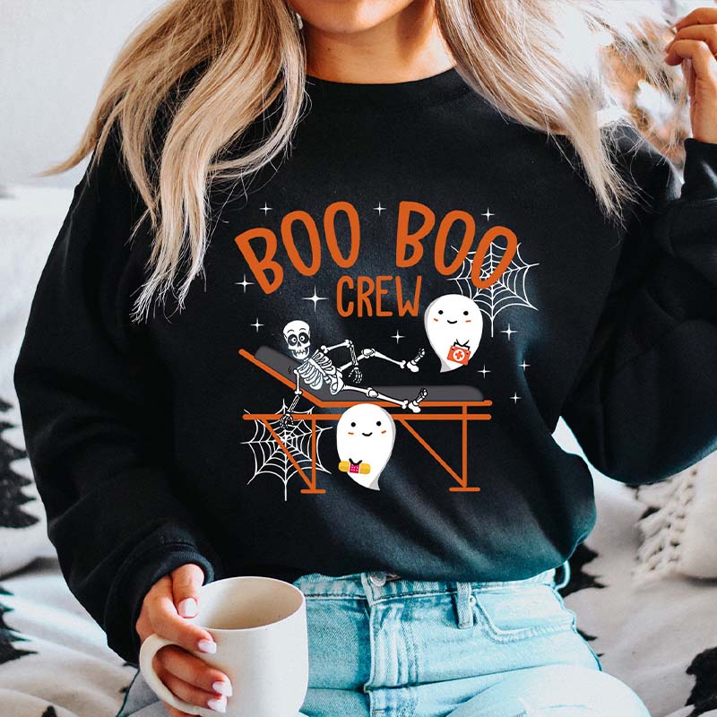 Boo Boo Crew Nurses Skeleton Sweatshirt