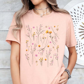 Pressed Flowers Summer Inspirational T-Shirt