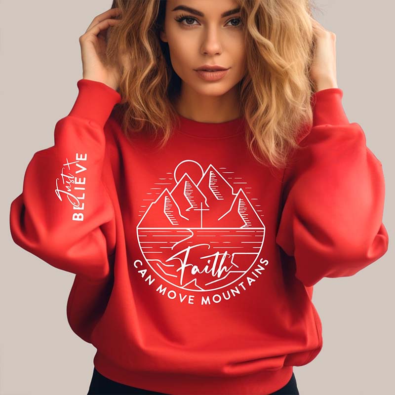 Faith Move Mountains Believe Boho Sweatshirt