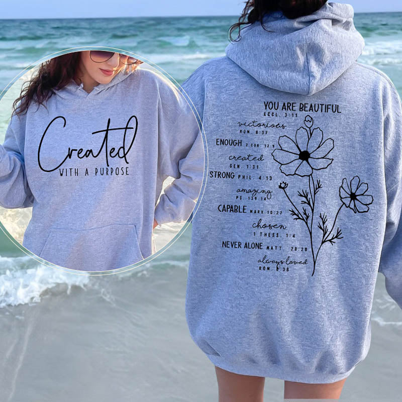 Created With A Purpose You Are Beautiful Hoodie