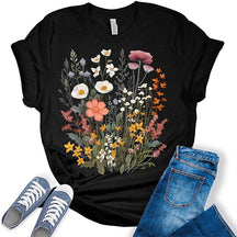 Vintage Boho Tops Wildflower Cottagecore T-Shirt