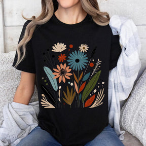 Boho Floral Nouveau Art Wildflowers T-Shirt