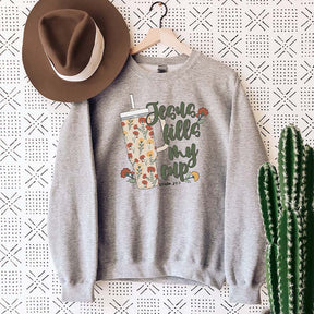 Jesus Fills My Cup Wild flower Sweatshirt