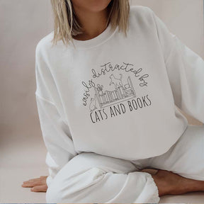 Cute Cat Book Funny Bookworm Sweatshirt