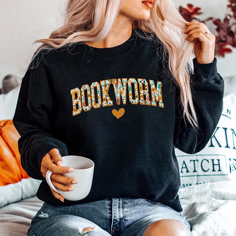 Bookworm Floral Book Lover Sweatshirt