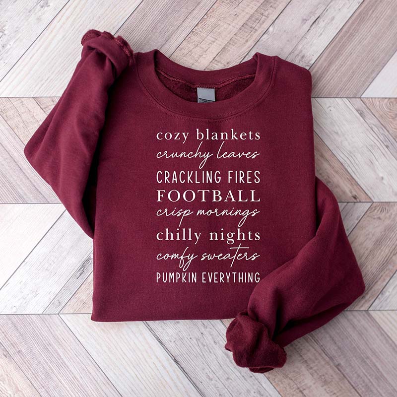 Cozy Blankets Crunchy Leaves  Sweatshirt