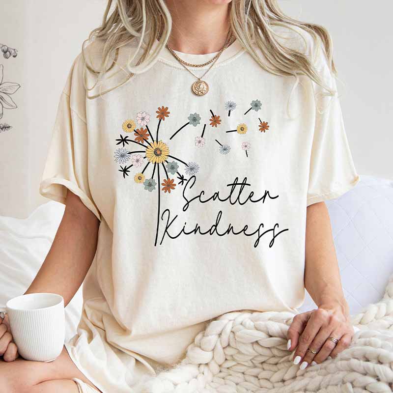 Be Kind Scatter Kindness Positive Floral T-Shirt