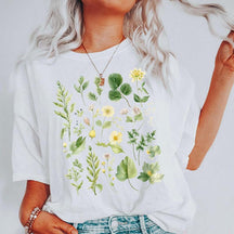 Boho Watercolor Botanical Leaves T-Shirt