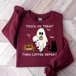 Halloween Trick or Treat Coffee Lover Sweatshirt