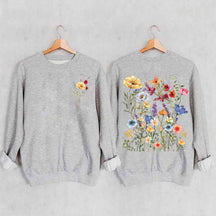 Vintage Pressed Yellow Flowers Sweatshirt