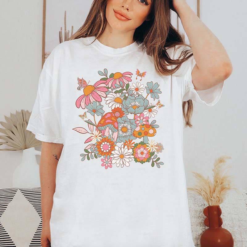 Pressed Flowers Pastel Floral Nature T-Shirt