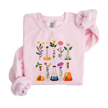 Floral Beakers Chemistry Lab Scientist Sweatshirt