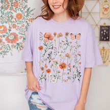 Boho Vintage Wildflower Plant Gift T-Shirt