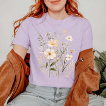 White Wildflowers Nature Inspired T-Shirt