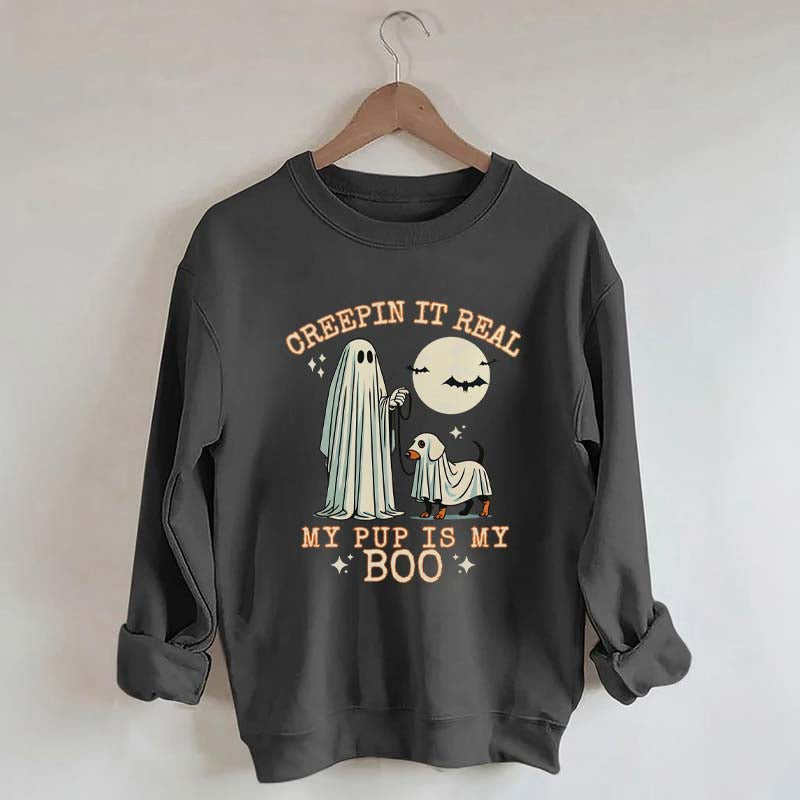 Retro Halloween Ghost Dog Sweatshirt