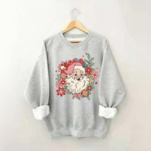 Floral Santa Christmas Daisy Sweatshirt