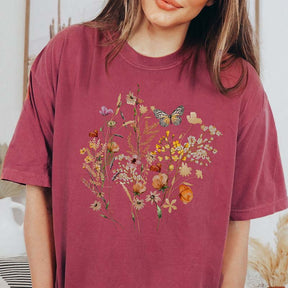 Spring Wildflower Butterfly Nature Lover T-Shirt