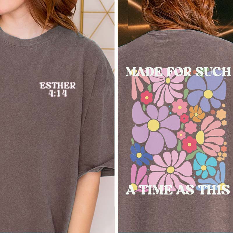 Boho Trendy Retro Floral Esther 4:14 T-Shirt