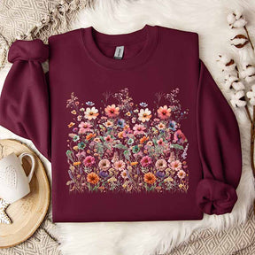 Cute Vintage Pressed Flowers Sweatshirt