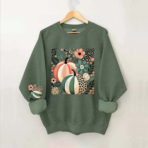 Leopard Pumpkin Boho Fall Sweatshirt