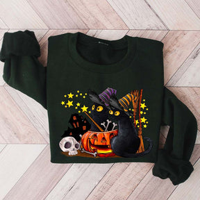 Cute Ghost Cat Lover Halloween Sweatshirt