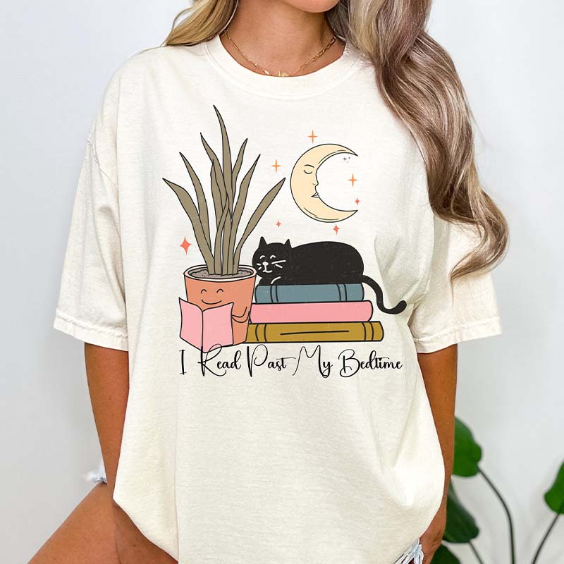 Cat Book Moon Lover T-Shirt