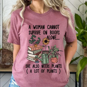 House Plant and Book Lover T-Shirt