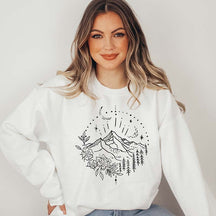 Mountain Camping Nature Moon Sweatshirt