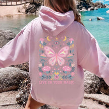 Wildflower Butterfly Inspirational Quote Hoodie